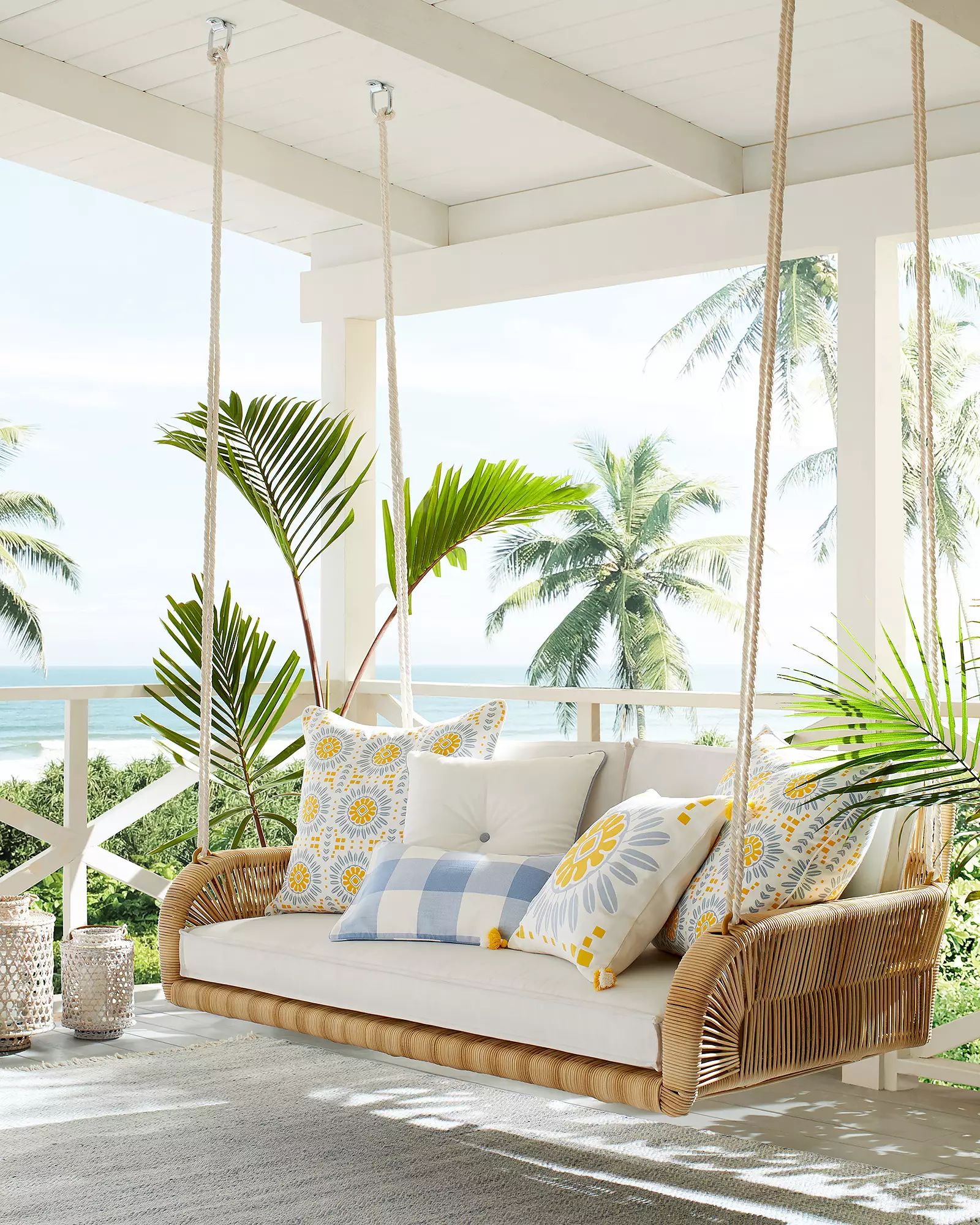 Zita Double Seater Hanging Swing Without Stand For Balcony , Garden Swing (Honey)