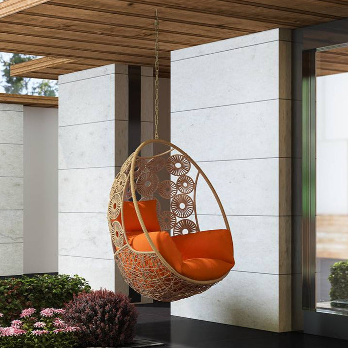 Luoni Single Seater Hanging Swing Without Stand For Balcony , Garden Swing (Honey)